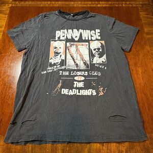 Dolls Kill x Pennywise IT Losers Club Distressed Graphic Tee Men's M